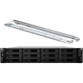 خادم Synology RackStation RS3618xs NAS مع وحدة المعالجة المركزية Xeon بسرعة 2.4 جيجا هرتز، وذاكرة 48 جيجا بايت، وتخزين محرك أقراص ثابتة سعة 192 تيرابايت، و4 منافذ LAN بسرعة 1 جيجابت، وحزمة نظام تشغيل DSM مع مجموعة السكك الحديدية in Kuwait