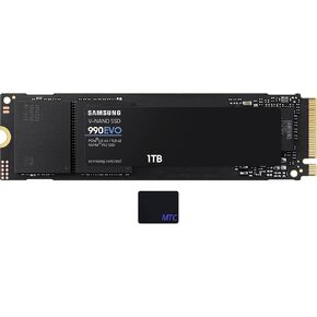 SAMSUNG 990 EVO SSD 1TB Internal SSD, PCIe Gen 4x4, Gen 5x2 M.2 2280, Speeds Up to 5,000MB/s, MZ-V9E1T0B/AM, Black, with MTC Mousepad in Kuwait