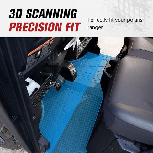 AUPOWER TPE Floor Mats for Polaris Ranger Crew XP 1000 2019-2025, UTV Front & Rear Row Floor Slush Liners, All Weather TPE Protection Accessories, Replace OEM # 2882780, 4 Seater, Black, 4PCS in Saudi Arabia