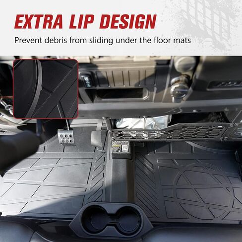AUPOWER TPE Floor Mats for Polaris Ranger Crew XP 1000 2019-2025, UTV Front & Rear Row Floor Slush Liners, All Weather TPE Protection Accessories, Replace OEM # 2882780, 4 Seater, Black, 4PCS in Saudi Arabia