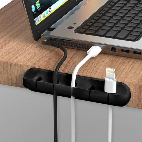 1PC Self-Adhesive Cable Organizer Clip: Ideal for Cable, Power Cord & Wire Management in Desk, Home & Office - Black in Saudi Arabia
