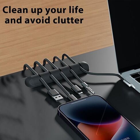 1PC Self-Adhesive Cable Organizer Clip: Ideal for Cable, Power Cord & Wire Management in Desk, Home & Office - Black in Saudi Arabia
