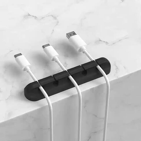 1PC Self-Adhesive Cable Organizer Clip: Ideal for Cable, Power Cord & Wire Management in Desk, Home & Office - Black in Saudi Arabia