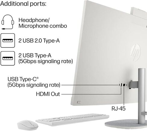 HP 27" Touchscreen All-in-One Computer, Intel Ultra 7 155U(up to 4.8 GHz), 32GB RAM, 2TB SSD, 1080P Camera, Win 11 Pro, Wi-Fi 6 & Bluetooth 5.3, for Office, Home & Video Calling, w/PC Accessories in Saudi Arabia