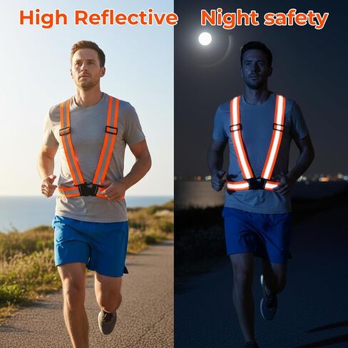 20 Pcs Reflective Vest Running Gear, High Visible Multicolor Adjustable Reflective Vest Elastic Bright Neon Lightweight Safety Straps for Men Women Night Walking Running Cycling Jogging in Saudi Arabia