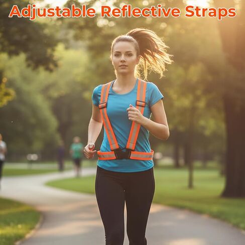20 Pcs Reflective Vest Running Gear, High Visible Multicolor Adjustable Reflective Vest Elastic Bright Neon Lightweight Safety Straps for Men Women Night Walking Running Cycling Jogging in Saudi Arabia
