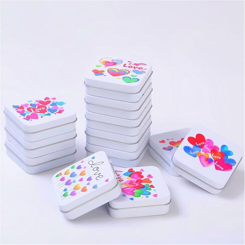 6 Pieces 4oz Heart Shaped Empty Golden Metal Tin Cans with Clear Window Lids for Candle Making, Candies, Gifts & Treasures in Kuwait