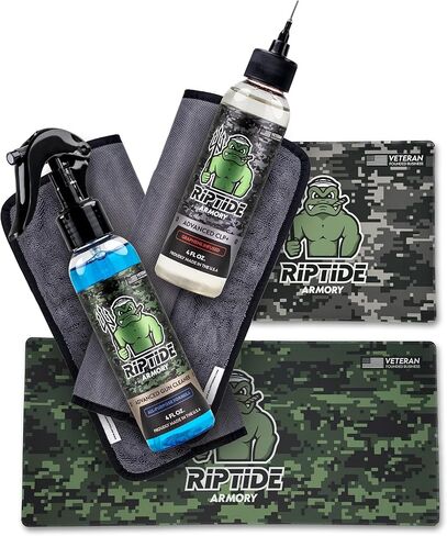Riptide Armory Advanced Complete Gun Cleaning Kit - Cleans, Lubes, Protects Targeted Long-Lasting Formula - Nano Coat Technology - Veteran Owned & Formulated by Former US Navy Seal in Kuwait
