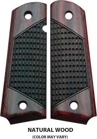 Altamont 1911 Grips - Crocback - Full Size 1911 Real Wood Gun Grips w. Ambi Safety fits Most Commander, Standard & Government 1911 Models - Made in USA in Saudi Arabia
