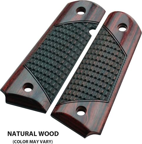 Altamont 1911 Grips - Crocback - Full Size 1911 Real Wood Gun Grips w. Ambi Safety fits Most Commander, Standard & Government 1911 Models - Made in USA in Saudi Arabia