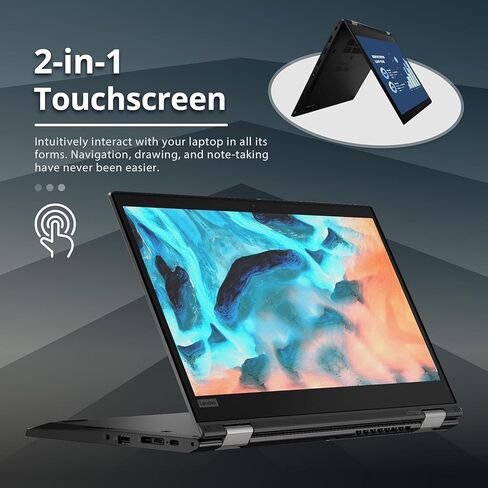Lenovo ThinkPad L13 Yoga 2 in 1 Laptop FHD(1920x1080) Touchscreen, Core i5-10th, 16GB RAM, 256GB SSD, HDMI, USB-C, Windows 11 Pro (Renewed) in Saudi Arabia
