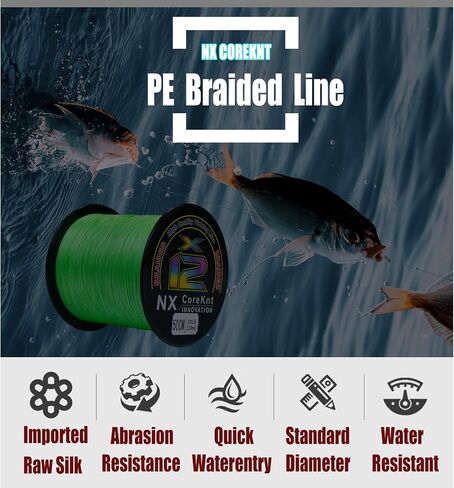 Braided Fishing Line, 12 Strands Pro Grade Braid Fishing Line - Abrasion Resistant - Zero Stretch - Super Tough - Braided Lines for Saltwater or Freshwater in Saudi Arabia