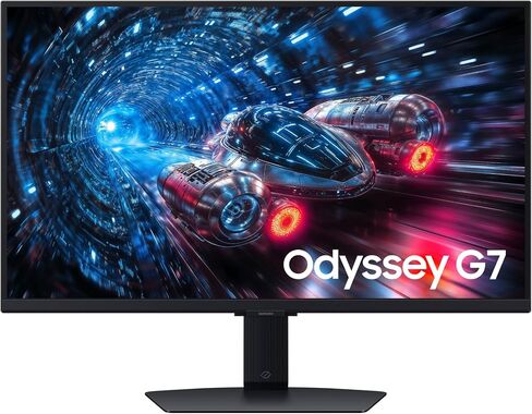 شاشة الألعاب Samsung Odyssey G7 G70F مقاس 27 بوصة بدقة FHD، وضع IPS مزدوج سريع، معدل تحديث 4K 180 هرتز، متوافق مع NVIDIA G-Sync، AMD FreeSync™ Premium، حامل مريح، LS27FG706ENXZA in Saudi Arabia