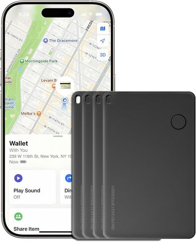 بطاقة تعقب المحفظة، قابلة لإعادة الشحن، تعمل مع Apple Find My، iPhone (iOS فقط)، محدد موقع العناصر عبر البلوتوث للأمتعة، الحقائب، جواز السفر، مقاومة للماء IP68 (عبوة واحدة) in Saudi Arabia
