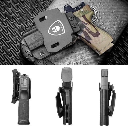 WARRIORLAND OWB Kydex Paddle Holster, Optional for Glock 43/ 43X/ 43Xmos & 17/20/ 21/22/ 23 Gen 3-5, Sig P365XL, Ruger Max-9/ LCP Max .380, Walther PPS M2, Fits 1.5"-1.75" Belt, Optics Cut & Adj. Cant in Kuwait