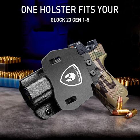 WARRIORLAND OWB Kydex Paddle Holster, Optional for Glock 43/ 43X/ 43Xmos & 17/20/ 21/22/ 23 Gen 3-5, Sig P365XL, Ruger Max-9/ LCP Max .380, Walther PPS M2, Fits 1.5"-1.75" Belt, Optics Cut & Adj. Cant in Kuwait