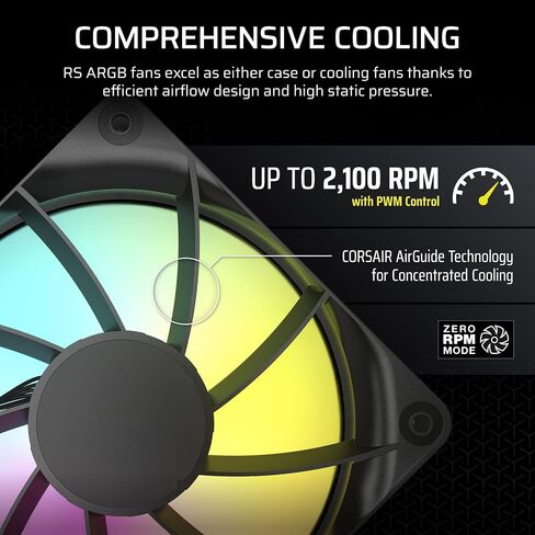 3 Pcs ARGB 120mm PWM Fans – Daisy-Chain Connection – Low-Noise – Magnetic Dome Bearing, Black in Saudi Arabia