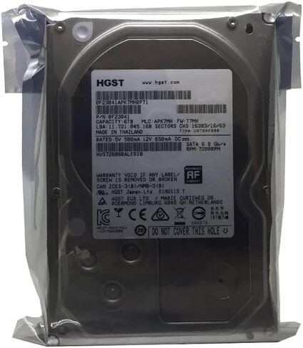 MDD - HGST Ultrastar (HUS726060ALE610) 6TB 7200RPM 128MB Cache SATA 6Gb/s 3.5-inch Enterprise Hard Drive (for NAS, Desktop PC, Surveillance Storage) - 5 Year Warranty (Renewed) in Saudi Arabia