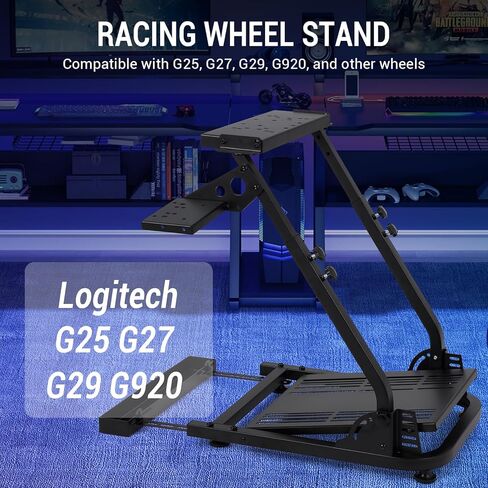 حامل عجلة القيادة HarmoHaby Sim Racing، حامل عجلة القيادة في قمرة القيادة، حامل محول توجيه السباق مناسب للعلامات التجارية السائدة للألعاب القابلة للطي من النوع X، غير متضمنة عجلة السباق/الدواسات in Kuwait