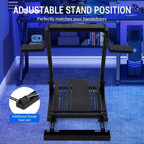 حامل عجلة القيادة HarmoHaby Sim Racing، حامل عجلة القيادة في قمرة القيادة، حامل محول توجيه السباق مناسب للعلامات التجارية السائدة للألعاب القابلة للطي من النوع X، غير متضمنة عجلة السباق/الدواسات in Kuwait