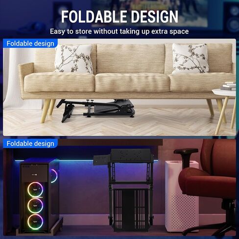 حامل عجلة القيادة HarmoHaby Sim Racing، حامل عجلة القيادة في قمرة القيادة، حامل محول توجيه السباق مناسب للعلامات التجارية السائدة للألعاب القابلة للطي من النوع X، غير متضمنة عجلة السباق/الدواسات in Kuwait