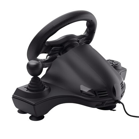 كمبيوتر عجلة القيادة للألعاب Trust GXT 289 Movi وXbox Series X/S وPS4 وNintendo Switch وعجلة سباق مع دواسات ومجاديف نقل الحركة وردود فعل الاهتزاز وSim Racing Farming Simulator / F1 / Gran Turismo in Kuwait