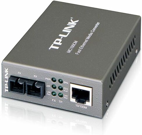 TP-LINK MC100CM Media Converter, 10/100Mbps RJ45 to 100M multi-mode SC fiber, up to 1.2miles, chassis mountable in Saudi Arabia