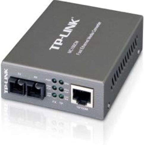 TP-LINK MC100CM Media Converter, 10/100Mbps RJ45 to 100M multi-mode SC fiber, up to 1.2miles, chassis mountable in Saudi Arabia