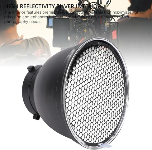 7 Inch Reflector Diffuser, Standard Softbox for Photography, with Premium Silver Reflective Material, Compatible with Mount Strobe Flash, for Studio Portrait Product in Saudi Arabia