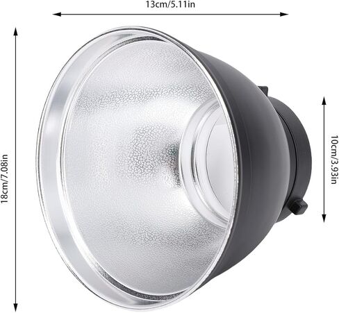 7 Inch Reflector Diffuser, Standard Softbox for Photography, with Premium Silver Reflective Material, Compatible with Mount Strobe Flash, for Studio Portrait Product in Saudi Arabia