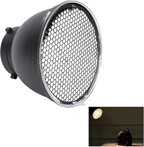 7 Inch Reflector Diffuser, Standard Softbox for Photography, with Premium Silver Reflective Material, Compatible with Mount Strobe Flash, for Studio Portrait Product in Saudi Arabia