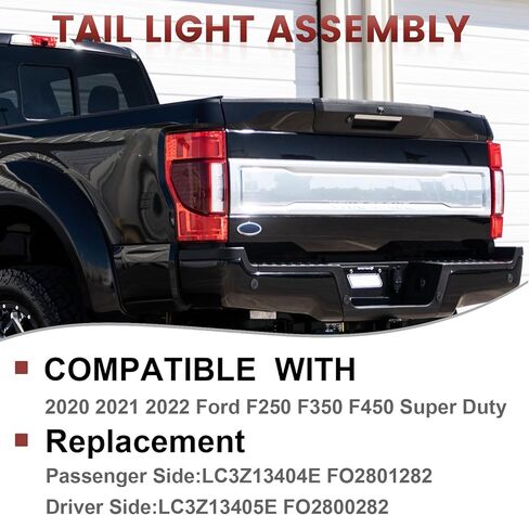 مجموعة مصابيح LED الخلفية مع أعمى متوافقة مع 2020 2021 2022 Ford F250 F350 F450 Super Duty، استبدال المصابيح الخلفية للجانب الأيمن للراكب # LC3Z13404E FO2801282 in Kuwait