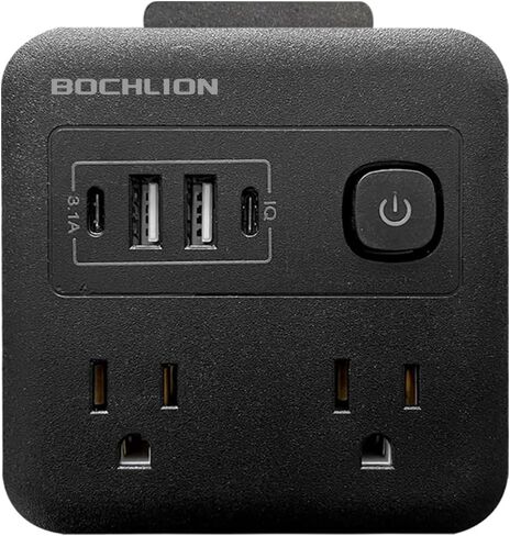 موسع منافذ متعددة المكونات مع USB - مقسم حماية من زيادة التيار 4 شاحن حائط USB - مقسم منافذ متعددة المقابس، منفذ متباعد على نطاق واسع للسفر، المنزل، غرفة النوم الجامعية (أبيض) in Kuwait