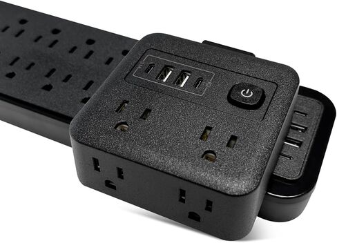 موسع منافذ متعددة المكونات مع USB - مقسم حماية من زيادة التيار 4 شاحن حائط USB - مقسم منافذ متعددة المقابس، منفذ متباعد على نطاق واسع للسفر، المنزل، غرفة النوم الجامعية (أبيض) in Kuwait