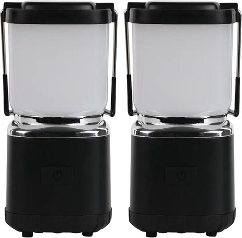 LUXPRO LP189 Mini Lantern - USB-C Rechargeable Camping Light - with 4 Color Modes - Dimmable LED Portable Lantern for Hiking & Emergency - Handy Compact Design (Black, 2-Pack) in Saudi Arabia