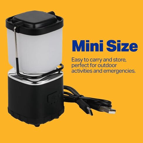 LUXPRO LP189 Mini Lantern - USB-C Rechargeable Camping Light - with 4 Color Modes - Dimmable LED Portable Lantern for Hiking & Emergency - Handy Compact Design (Black, 2-Pack) in Saudi Arabia