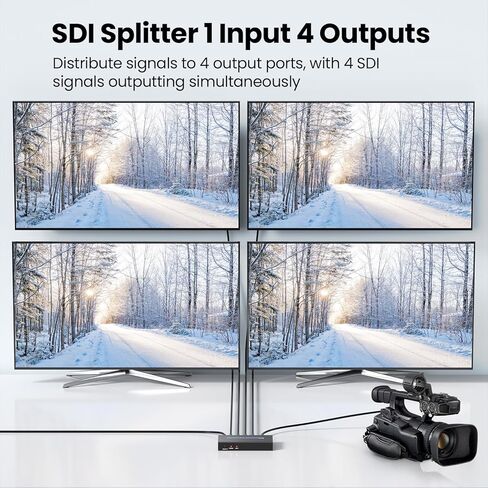 SDI Splitter 1 x 4, 1 in 4 Out SDI Distributor, Supports 3G-SDI/HD-SDI/SD-SDI Up to 1080P@60Hz in Saudi Arabia