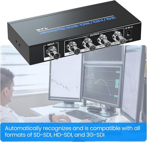 SDI Splitter 1 x 4, 1 in 4 Out SDI Distributor, Supports 3G-SDI/HD-SDI/SD-SDI Up to 1080P@60Hz in Saudi Arabia