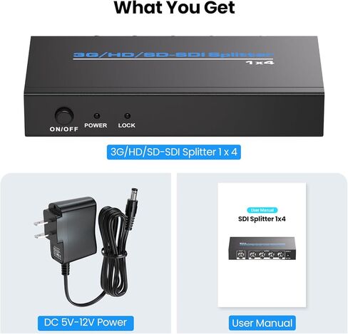 SDI Splitter 1 x 4, 1 in 4 Out SDI Distributor, Supports 3G-SDI/HD-SDI/SD-SDI Up to 1080P@60Hz in Saudi Arabia