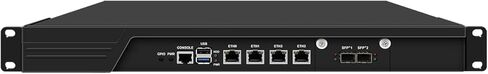 جهاز جدار حماية HUNSN 1U مع مصدر طاقة احتياطي، VPN، N200، RJ54، 4 x 2.5GbE LAN، 2 x SFP+ 82599es 10 Gigabit، GPIO، فتحة SIM، طاقة مزدوجة، هيكلي، بدون ذاكرة وصول عشوائي، بدون تخزين، بدون نظام in Kuwait