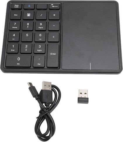 ciciglow Wireless Numeric Keypad, 22-Key Wireless Numeric Keypad with 4.2 Touch Panel and 2.4G Connection Long Battery Life (Black) in Saudi Arabia