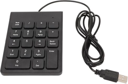 لوحة أرقام سلكية USB مريحة مكونة من 18 مفتاحًا، لوحة مفاتيح رقمية صغيرة محمولة وهادئة لأجهزة الكمبيوتر المحمول وسطح المكتب وكتابة مريحة مع سلك صغير بطول 4.2 قدم لرجال الأعمال في البنوك (قطعة واحدة) in Kuwait