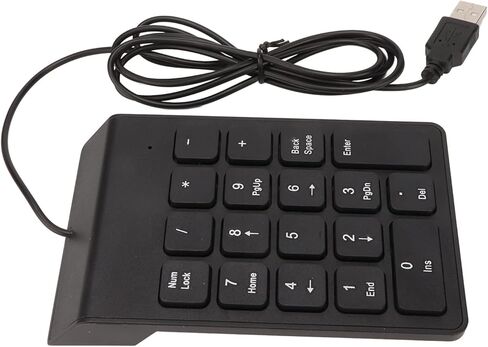 لوحة أرقام سلكية USB مريحة مكونة من 18 مفتاحًا، لوحة مفاتيح رقمية صغيرة محمولة وهادئة لأجهزة الكمبيوتر المحمول وسطح المكتب وكتابة مريحة مع سلك صغير بطول 4.2 قدم لرجال الأعمال في البنوك (قطعة واحدة) in Kuwait