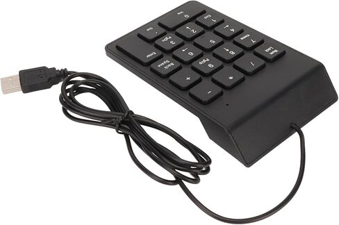 لوحة أرقام سلكية USB مريحة مكونة من 18 مفتاحًا، لوحة مفاتيح رقمية صغيرة محمولة وهادئة لأجهزة الكمبيوتر المحمول وسطح المكتب وكتابة مريحة مع سلك صغير بطول 4.2 قدم لرجال الأعمال في البنوك (قطعة واحدة) in Kuwait