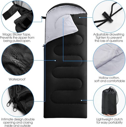 6 Pack Camping Sleeping Bags Bulk with Fleece Liner for Homeless Adults, Operation Christmas All Season Lightweight Waterproof Sleep Compression Sack for Hiking Travel Backpacking in Saudi Arabia