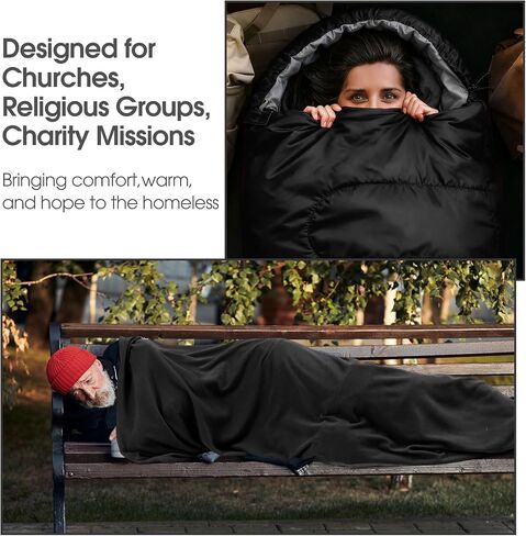 6 Pack Camping Sleeping Bags Bulk with Fleece Liner for Homeless Adults, Operation Christmas All Season Lightweight Waterproof Sleep Compression Sack for Hiking Travel Backpacking in Saudi Arabia