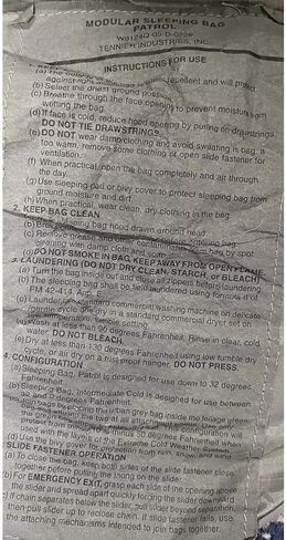 Never Issued Foliage Modular Patrol Sleeping Bag in Saudi Arabia