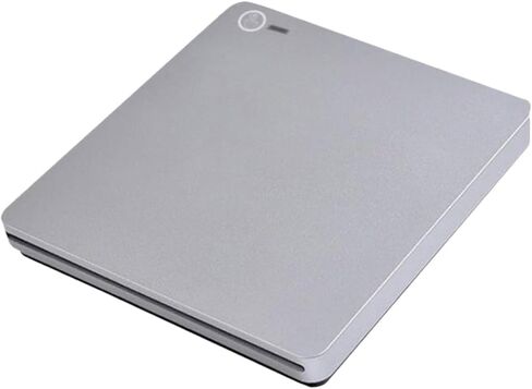 ناسخ أقراص DVD خارجي متعدد الوظائف من النوع C، USB مزدوج الواجهة، نوع الشفط، محرك أقراص ضوئي خفيف الوزن ومحمول للاستخدام المنزلي والمكاتب باللون الفضي in Kuwait