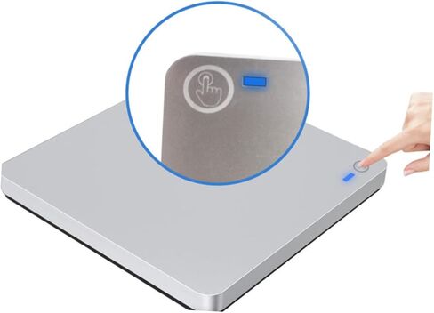 ناسخ أقراص DVD خارجي متعدد الوظائف من النوع C، USB مزدوج الواجهة، نوع الشفط، محرك أقراص ضوئي خفيف الوزن ومحمول للاستخدام المنزلي والمكاتب باللون الفضي in Kuwait