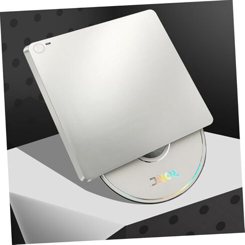 ناسخ أقراص DVD خارجي متعدد الوظائف من النوع C، USB مزدوج الواجهة، نوع الشفط، محرك أقراص ضوئي خفيف الوزن ومحمول للاستخدام المنزلي والمكاتب باللون الفضي in Kuwait